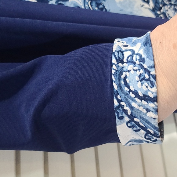 Tiffany & Grey Paisley Dress w attached duster jacket. EUC Qtr Sleeve - Picture 5 of 6